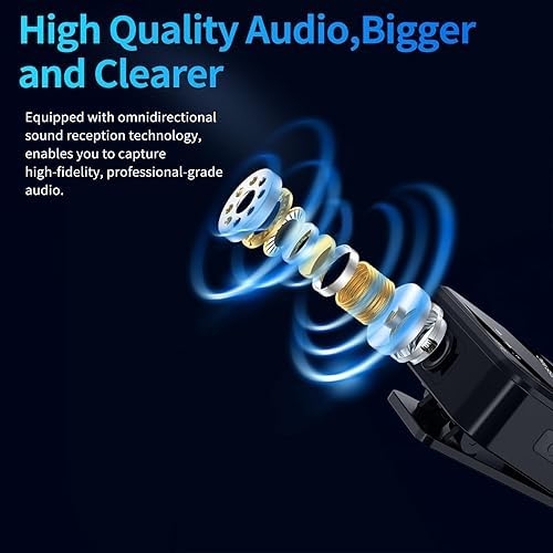 Image of coku Wireless Mic for YouTube, Dual Microphone for Recording Videos, Professional Mic Wireless Lavalier with Noise Cancellation, Long Distance & Battery Life, Mike for Singing & Video Recording