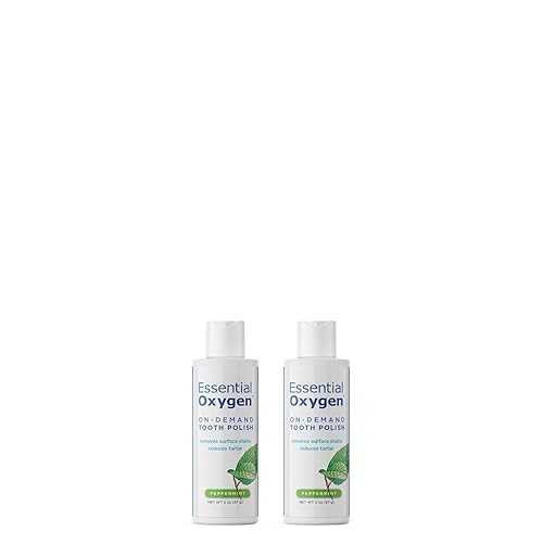 Essential Oxygen BR On-Demand - Esmalte de dientes, menta, blanco, 2 onzas (paquete de 2)