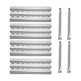 Damile Grill Heat Plates Shield Grill Burner BBQ Grill Replacement Parts for Broil King 9221-64, 9225-64, 9235-24, 9615-54, Baron 440, Baron 490, Baron 590 Models, Burner Cover Flame Tamer Pipe tube