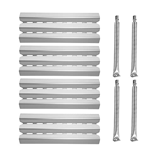 Damile Grill Heat Plates Shield Grill Burner BBQ Grill Replacement Parts for Broil King 9221-64, 9225-64, 9235-24, 9615-54, Baron 440, Baron 490, Baron 590 Models, Burner Cover Flame Tamer Pipe tube