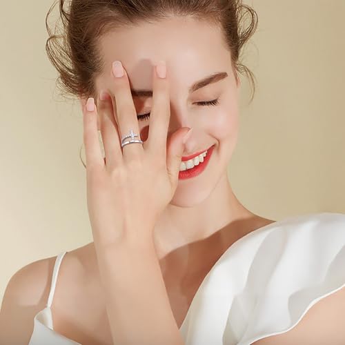 Cross Ring for Women 925 Sterling Silver Cubic Zirconia Fashion Band Faith Promise Rings for Her Mothers Day Gift for Wife Mom3