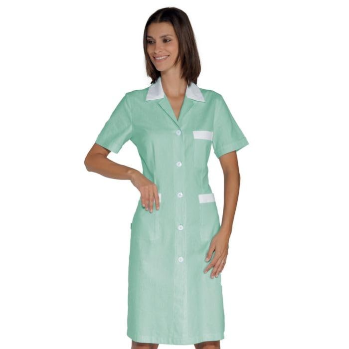 I.sacco Camice Mezza Manica da Donna POSITANO in 100% Cotone Piquet (Riga Verde)