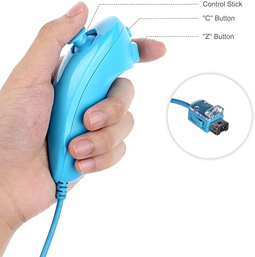 Powerlead WII Built-In Motion Plus Remote And Nunchuck Controller For Nintendo Wii And Wii U + Silicon Case（Blue） thumb #3