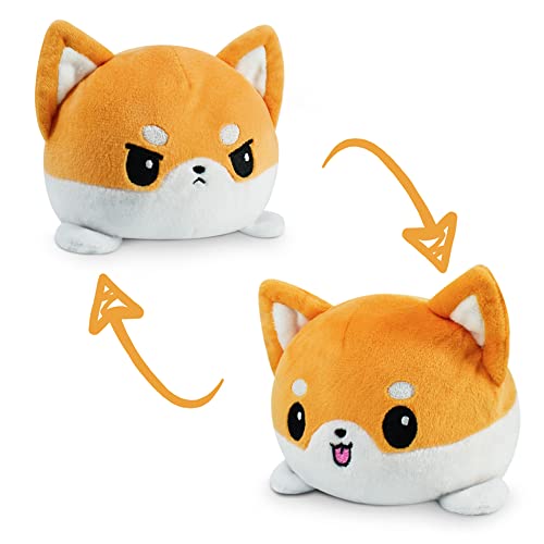 TeeTurtle | The Original Reversible Shiba Inu Plushie | Patented Design | Orange | Happy + Angry | Show Your Mood…