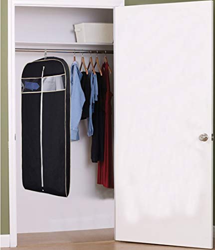 MISSLO 43" Gusseted Travel Garment Bag with Accessories Zipper Pocket Breathable Suit Garment Cover for Shirts Dresses Coats, Black - Image 8