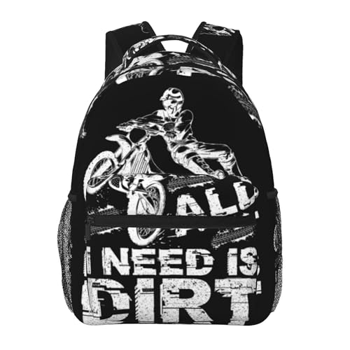 Motocross Dirt Bike Adult Backpacks 15 Inch Laptop Backpack Lightweight Travel Bag for Men Women Gifts