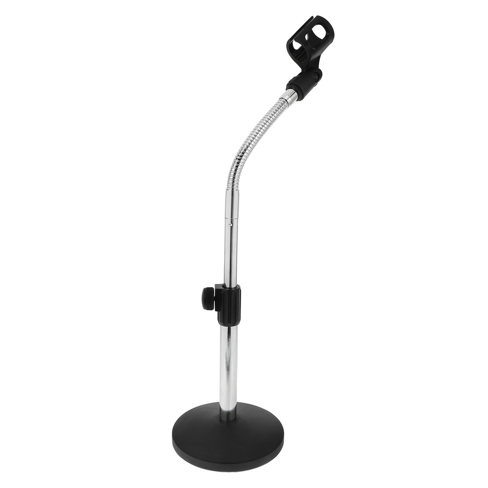 Ipetboom Supporto Microfono da Tavolo Regolabile con Clip Asta Mic Telescopica in Ferro con Base Pesante Antiscivolo per Meeting e Live Broadcast Supporto Microfono Desk Flessibile e