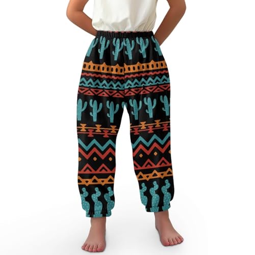 Boys Girls Harem Pants Loose Soft Lightweight Long Bloomers Bohemian Beach Pants Wide Legs Cuffed Sweatpants