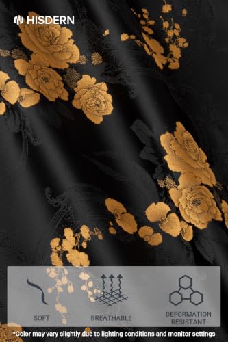 Image of HISDERN Ties for Men Paisley Tie and Pocket Square Cufflinks Set Formal Classic Floral Necktie Handkerchief Wedding Party