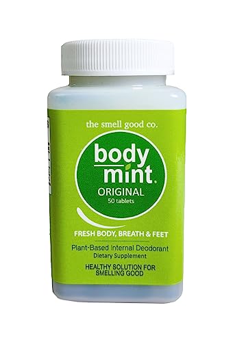Body Mint Original | Chlorophyll Deodorizing Supplement for Full Body Freshness | Aluminum-Free Plant-Based Internal Deodorant | Fresh Underarms, Breath, Body & Feet | 50 tabs