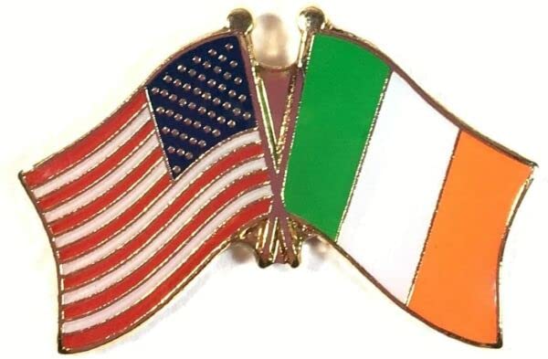 USA American Ireland Friendship Flag Bike Motorcycle Hat Cap Lapel Pin