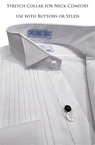 Sir Gregory Men's Fitted Tuxedo Shirt with Wing Collar French Cuffs and 1/4 Inch Pleat3