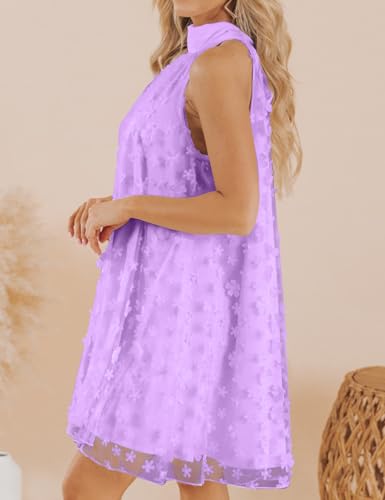 Image of VIMPUNEC Womens Summer Halter Mini A Line Swing Dresses Wedding Guest Formal Cocktail Homecoming Dress