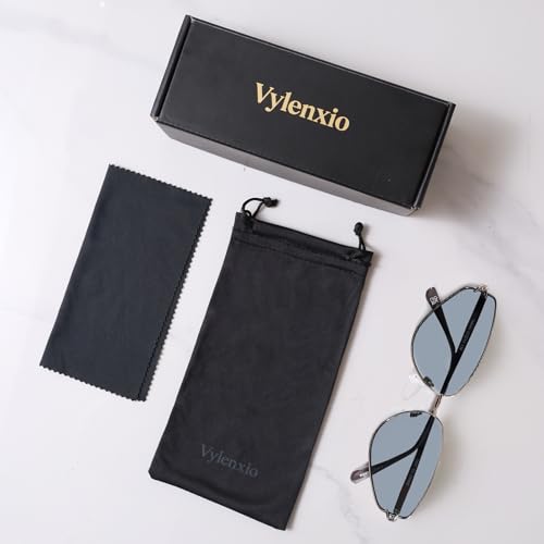 Vylenxio Trendy Narrow Cat Eye Sunglasses for Women Men, 90s Y2K Vintage Metal Frame, UV400 Shades, VY5807 — view 6