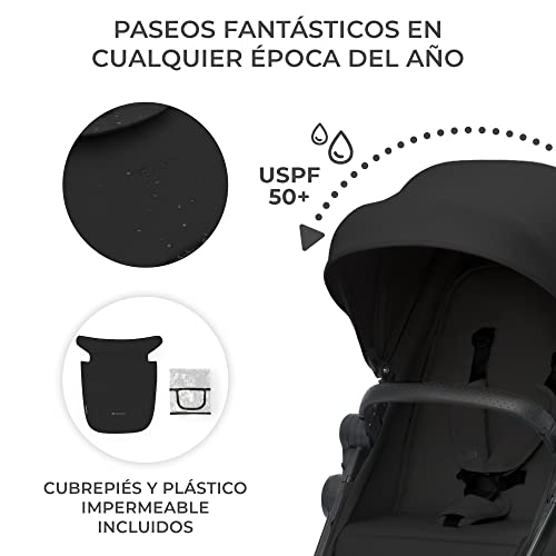 Miniatura 7 de Kinderkraft Newly 4 En 1 Carrito, I-Size, Sistema De Viaje, Carrito, Silla De Paseo, Silla Coche, Base Isofix, Ligera, Carro Bebe, Cochecito 3 Piezas, Plegable, Desde El Nacimiento Hasta 22 Kg, Black