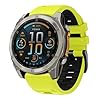 [SQHYWJ] 22mm 26mm 二色シリコンウォッチバンド 替えベルト はに適合 GARMIN(ガーミン) Fenix 8 / Fenix 7X / Fenix 6X / Fenix 5X /Fenix 7/6/5 用 交換 ベルト クイックリリース瞬時取り付け(グリーン+ブラック 26mm #2