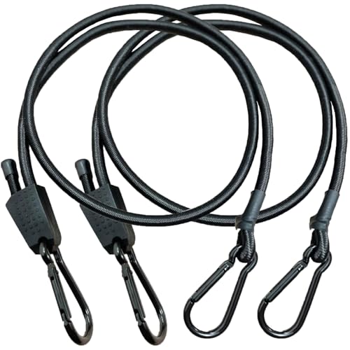 AWELCRAFT 調節式ゴムバンド バンジーコード カラビナフック 20cm～200cm 2本 長さ自由自在 荷締め ゴムロープ 荷台用 荷物固定 荷崩れ防止 自転車 バイク アウトドア キャンプ 2m*2本