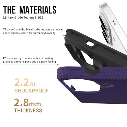 Image of NOXO Ultra-Hybrid Triangle Back Case Cover Compatible with Samsung Galaxy S26 | Shockproof Design | Camera Protection | Soft TPU & Rugged PC | Bumper Cases and Covers (Deep Purple)
