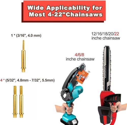 Image of Chainsaw Sharpener with 3 High Hardness Titanium Plated Diamond Bits, Universal Manual Portable Chainsaws Chain Sharpening Jig Kit Sharpener Tool for 4-22 Inch Chain Saws