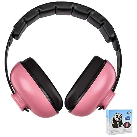 Solar-Power Baby Noise Cancelling Headphones, Ear Protection Earmuffs Noise Reduction for 0-3 Years Kids/Toddlers/Infant, for Babies Sleeping, Airplane, Concerts, Movie, Theater, Firework (Rose Red) Cover