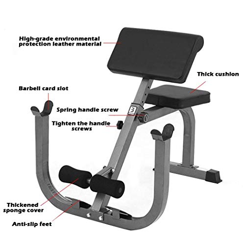 Roman Chair Weight Bench,Max Load 330Lbs Olympic Weight Arm Curl Weight Bench Preacher Curl Isolated Barbell Dumbbell Biceps Station