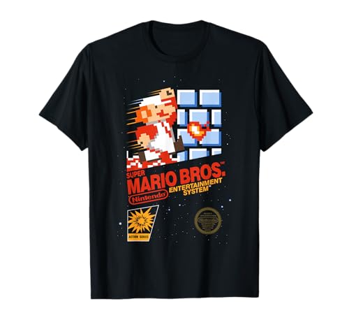 Super Mario Dashin Action Graphic T-Shirt, Classic Fit, Crew Neck, Black
