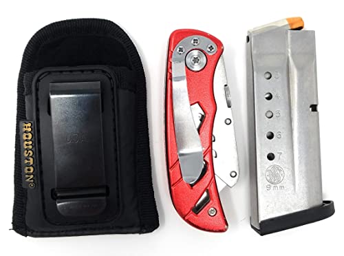 Concealment Magazine & Multi Use Holster IWB Clip Fits Most Single Stack 9mm. Shield, Xds, Glock 43 (CHMP4)