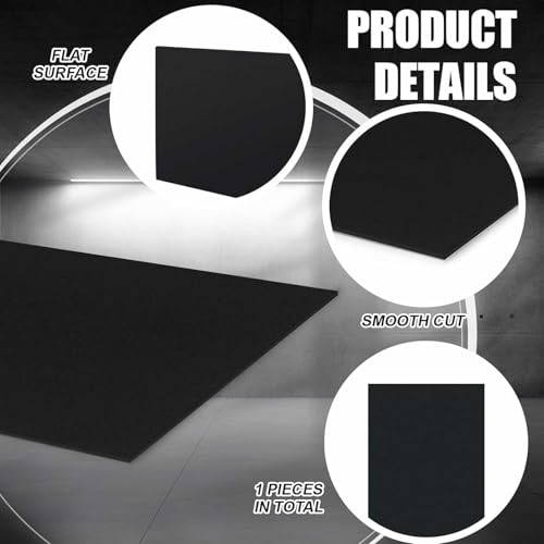 Image of Threehoney 1 Pcs Black HDPE Sheet 1 /4 inch Thick 24 x 36 Inch, HDPE Plastic Sheet High Density Polyethylene Board Flexible Solid Plastic Block for DIY Projects Crafts Machining Home