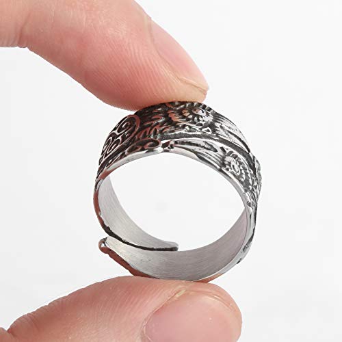 HAQUIL Viking Jewelry Odin's Ravens Ring for Men and Women, Adjustable Size (AD)4