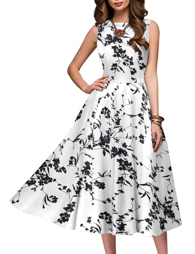Image of Simple Flavor Women's Vintage Dress Sleeveless O-Neck Party Cocktail Dress
