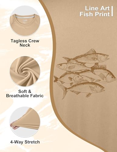 Image of FISHEAL Men's Long Sleeve Fishing Shirt, UPF 50+ Sun Protection UV Rash Guard, Lightweight Quick Dry Swim Outdoor T Shirts