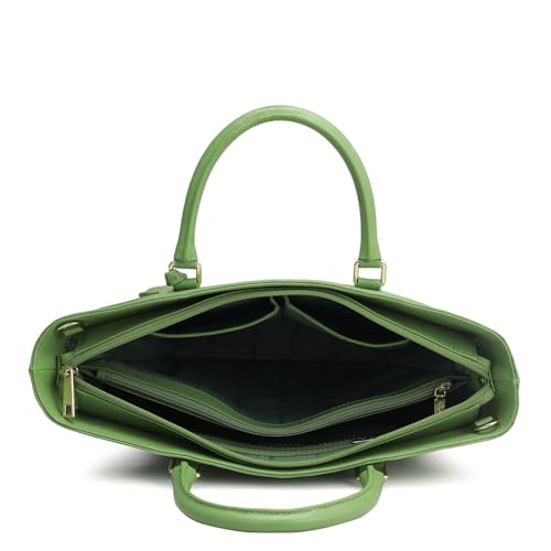 Image of Da Milano Genuine Leather Green Satchel (Small)