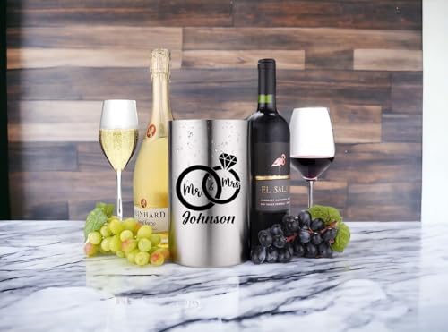 Generic Personalized Wine Chiller - Champagne Chiller - Stainless Steel Double Wall Wine Cooler - Wine Gifts - Wedding Gifts thumb #1
