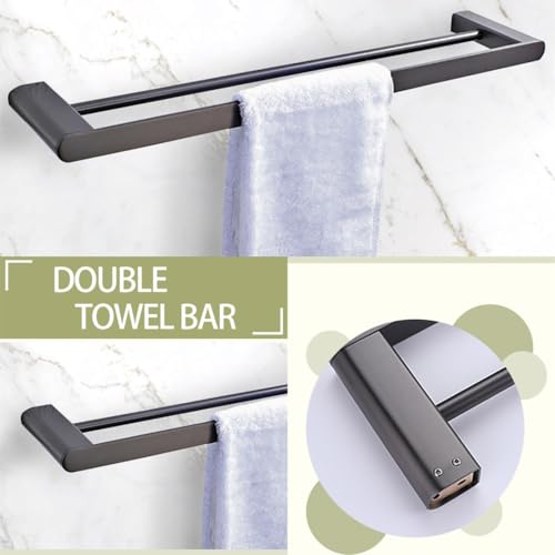 Kit de salle de bain en acier inoxydable 304 et double porte-serviettes - 4