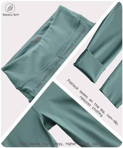 OUANDME Leggings para meninas com 2 bolsos, macias, elásticas, atléticas, para meninas, dança, trein