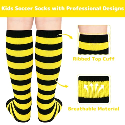 Image of Olreco 1 Pack Toddler Kids Youth Soccer Socks Girls Boys Baseball Socks Youth Knee High Softball Football Accessories Cotton