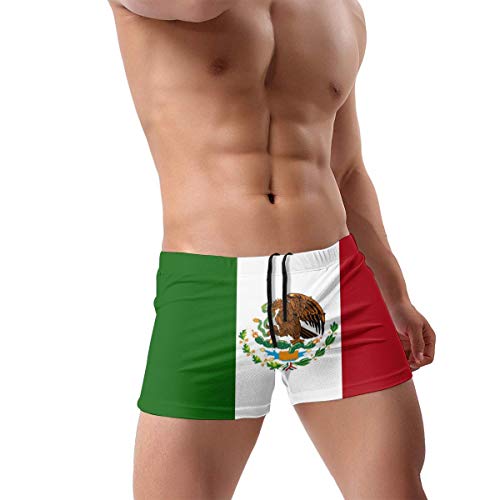 Mexican Flag Men Swimwear Swimsuits Surf Board Boxer Shorts Trunks Blac3
