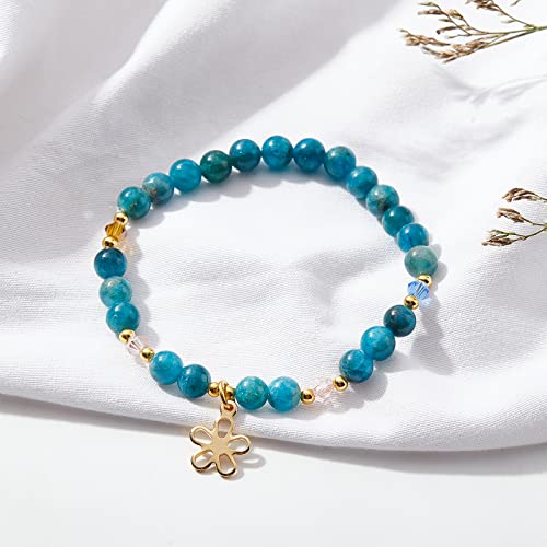 OLYCRAFT 62pcs Natural Apatite Beads 6.5mm Ocean Blue Apatite Beads Gemstone Beads Energy Stone Round Loose Beads for Bracelet Necklace Jewelry Making - Image 4