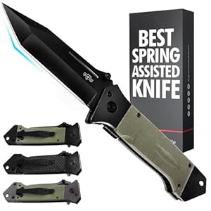 Grand Way Pocket Knife for Men – Tanto Folding Knives – Cool Knife – Tactical Work Knives for Hunting Camping Hiking Self Defense Military EDC – Birthday Gifts for Dad 6688