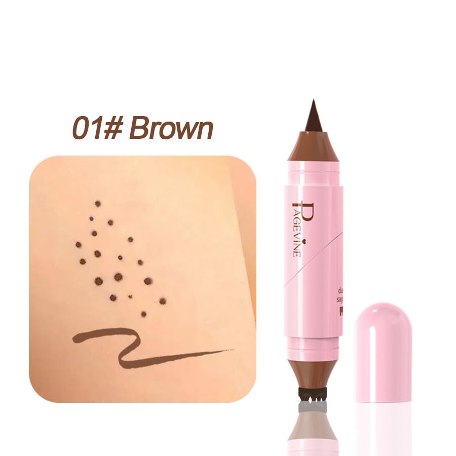 Delineador de gel dual con sello de pecas, marrón miniatura 2