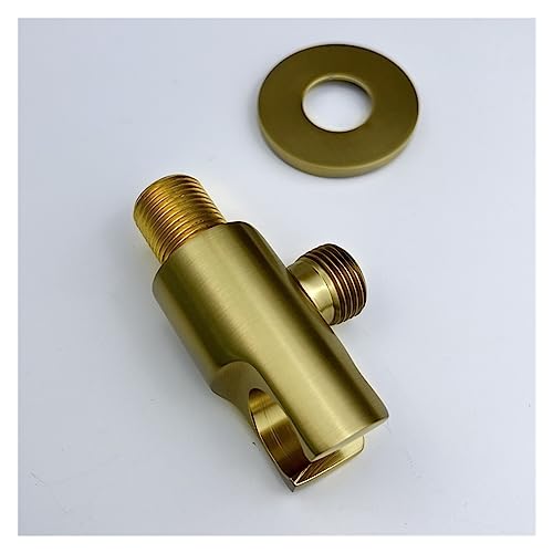 Ensemble de douche rond or brossé avec 3 poignées de débit ABS - 3