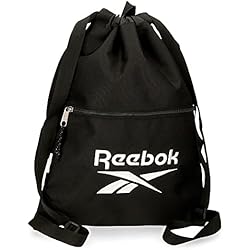 Reebok Boston, Equipaje Bolsa De Mensajero Niños, Negro (Black), Mochila Saco Con Cremallera