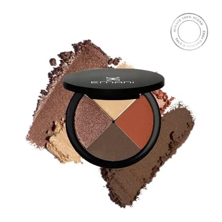 Emani Eye Colors Quad Eyeshadow Powder, Safe for Sensitive Eyes, Vegan, Cruelty-Free, 4 Shades, Venice Beach (Gold/Earth) - Image 2