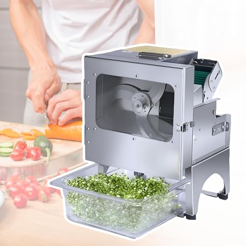Cortadora eléctrica comercial de verduras con cinta transportadora