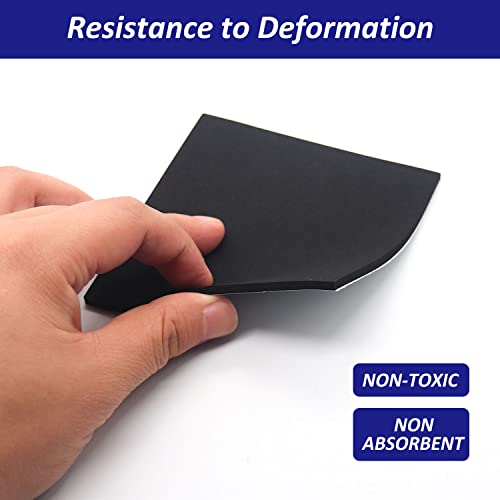 Image of Foam Padding Sheets with Adhesive Backing - Self Stick Neoprene Insulation Foam,12PCS 1 /8 Inch Thick X 4 Inch Long X 4 Inch Wide - Closed Cell Foam Sheet Square Pad