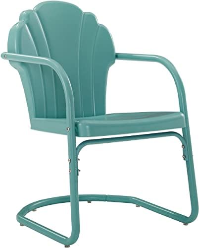 Crosley Furniture Tulip 2-Piece Outdoor Chair Set, Retro Metal Patio Chairs for Dining, Porch, Deck, Balcony, Pastel Blue Satin Crosley Furniture Tulip 2-Piece Outdoor Chair Set, Retro Metal Patio Chairs for Dining, Porch, Deck, Balcony, Pastel Blue Satin