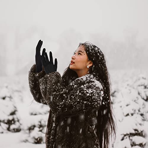 Achiou Women Winter Touchscreen Gloves Soft Comfortable Thermal Elastic Stretch Texting Glove For Traveling, Cycling, Running, Shopping (Black) … #TOP4