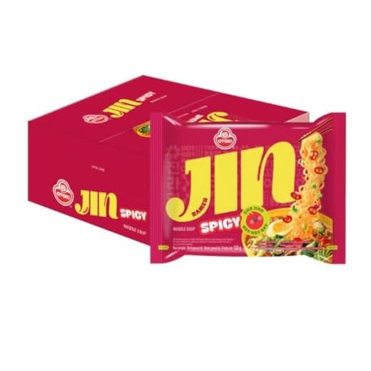 OTOKI Jin Ramen Spicy | 120g x 20er Box Ramen | Koreanische Instantnudeln zum Kochen | Scharfe Ramyeon-Suppe mit Umami | Ideal für Vorrat, Gastronomie oder Familien |