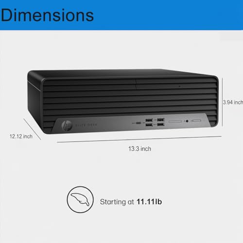 Image of HP Elite SFF 800 G9 Business Desktop PC (Intel 20-Core i7-14700 VPro (> i9-12900), 64GB DDR5 RAM, 2TB SSD, UHD Graphics 770), Small Form Factor for IT, Enterprise, 2x DisplayPort, Ethernet, Win 11 Pro