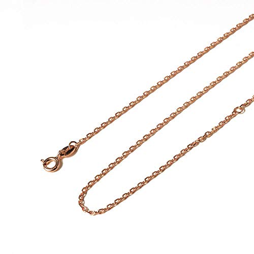 Chain Necklace for Women 24K Gold Plated Chain Chain Width 1.87mm (White)